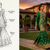 Heavily embroidered Sharara suit for NRI Mehndi ceremony in USA