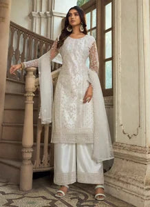 White Angrakha Salwar Suit