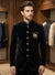 Luxury Black Premium Cotton Velvet Indo-Western Suit with Heritage Buttons for Wedding Reception in New York | BharatPlaza
