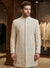Luxury Ivory Premium Suede Groom Indo-Western Reception Wear London SIJ7897