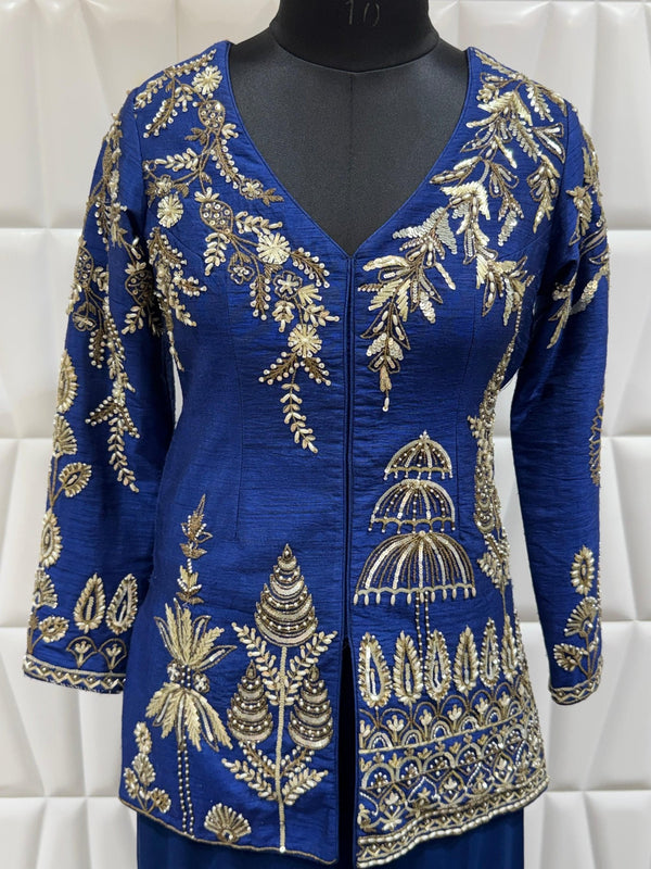 Signature Designer Indo Western Palazzo Set for Toronto Canada Reception
