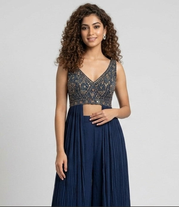 Trendy Bridesmaid Indo Western Silk Palazzo Outfit In London UK