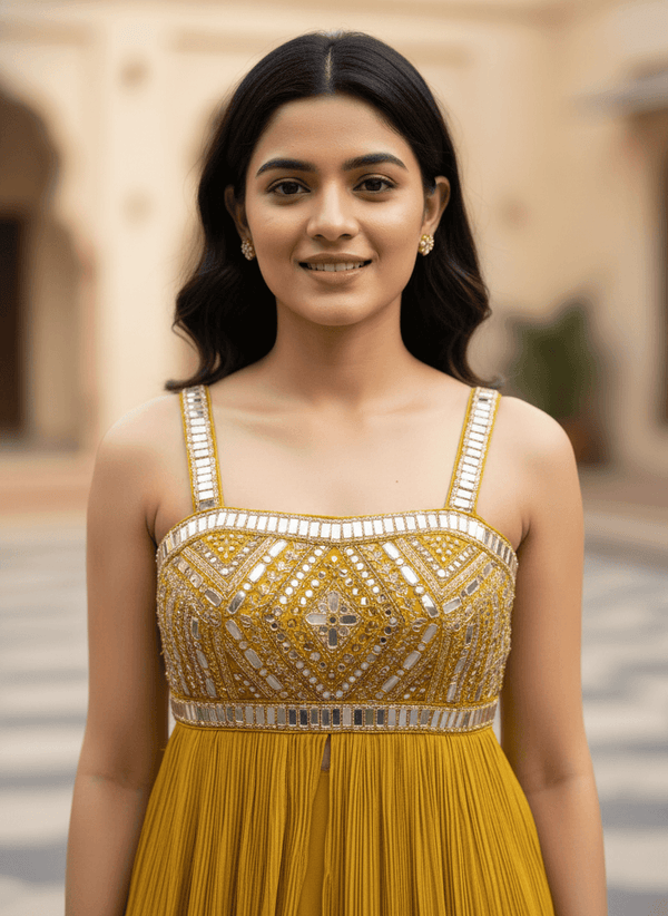 Premium Designer Indo Western Outfit for Mumbai India Mehendi Celebration