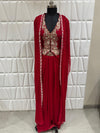 Crimson Red Couture Indo Western Outfit for New York USA NRI Events
