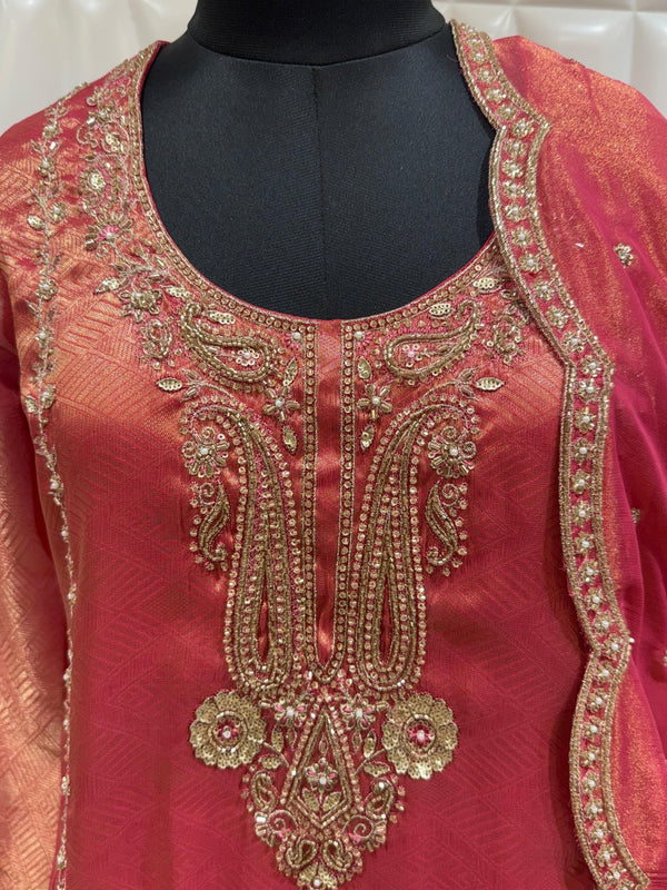 Premium Peach Rose Indo Western Suit For Traditional Celebrations In Melbourne Australia