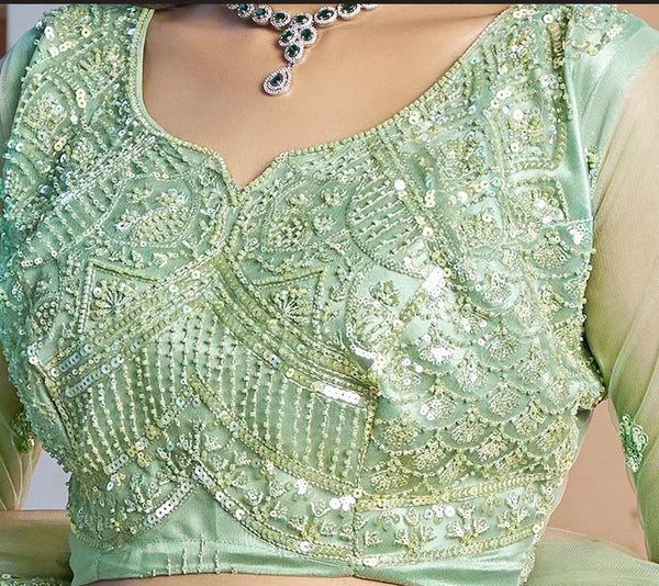 Partywear couture bridesmaids' lehenga for Vancouver celebrations