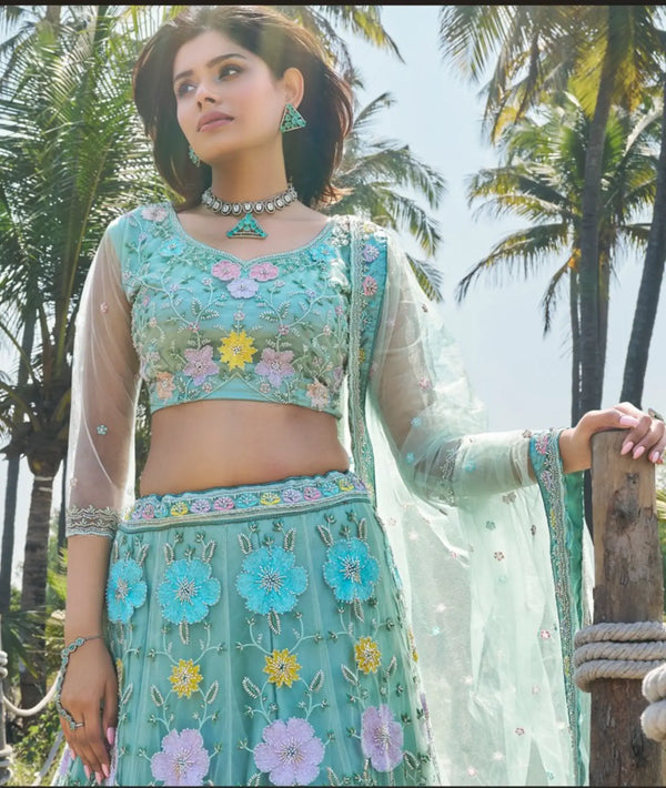 Trendy bridesmaid young girls lehenga for Bangalore sangeet nights