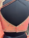 Back Choli View Premium Peach Bridal Ghagra For Wedding In New Jersey USA