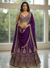 Royal Purple Bridal Reception Ghagra Choli Udaipur Rajasthan