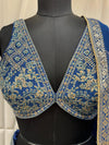 Embroidered Silk V-Neck Choli With Banarasi Dupatta Close-Up View
