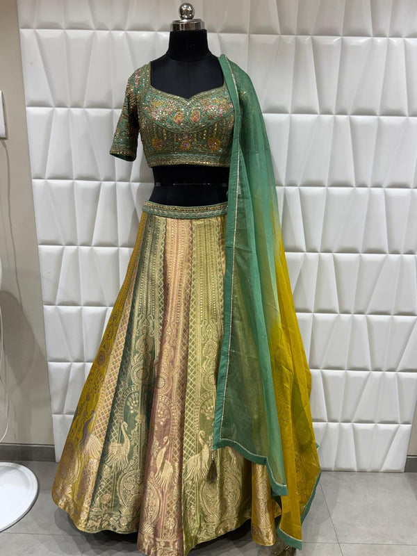 Live Original Embroidered Tissue Choli With Floral Handwork For Bangalore Wedding