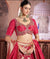 Red tissue silk bridal lehenga choli with zari embroidery for Indian wedding