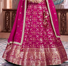 Luxurious Wedding Rani Pink Banarasi Silk Bridal Lehenga Choli QueenPink