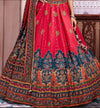 Buy Maroon Printed Silk Lehenga: Exquisite Family Wedding Outfits