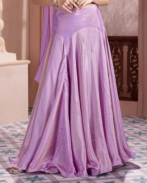 Buy Lilac Purple Crepe Silk Lehenga – Designer Bridesmaid & Party Wear