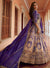 Royal Purple Banarasi Silk Designer Lehenga showcasing a stunning matching clutch for wedding & festive wear | BharatPlaza