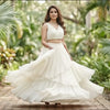 Off White Georgette Flared Lehenga Set – Bridesmaid Party Wear