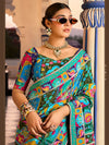 Multicolor Premium HO Designer Saree highlighting rich intricate borders for wedding & festive wear | BharatPlaza