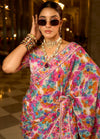 Floral Multicolor Premium HO Designer Saree highlighting elegant sequin work for wedding & festive wear | BharatPlaza