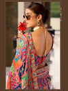 Vibrant Multicolor Premium HO Designer Saree highlighting an elegant back design for wedding & festive wear | BharatPlaza