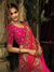 Rani Pink Gajji Silk Saree with Emerald Embroidery Wedding Wear Live Original in Dublin