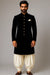 Black Velvet Indo Western Coat with Cream Patiala Baggy – Royal