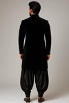 Black Velvet Indo Western with Black Patiala Baggy Pant – Groomsmen
