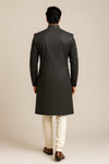 Charcoal Black Terry Rayon Sherwani – Imperial Wedding Wear - Bharat Plaza
