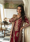 bridal style maroon salwar suit with dupatta indian ethnic wear