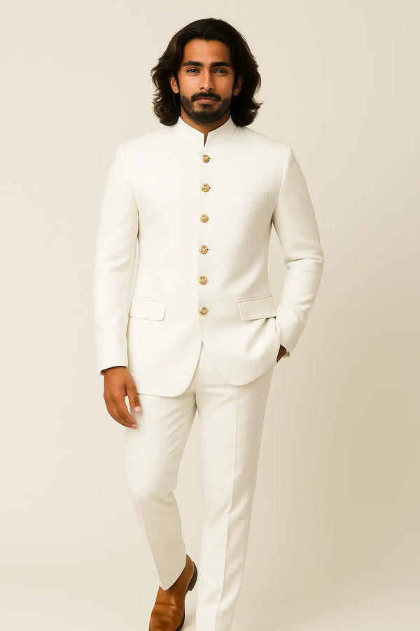 SJD010E.webpsjd010-white-jodhpuri-suit-milan-groom.webpFront view of a white Jodhpuri suit with matching trousers styled for an Indian groom in Milan