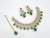 Green Emerald CZ Mehandi Bridal Choker Set in Polish