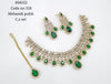 Emerald Green CZ Mehandi Polish Bridal Choker Set