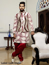 Designer Multi Shade Kurta Pyjama with Multi Color & Maroon Modi Jacket