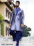 Long Ethnic Blue Dhoti Kurta in Dupion and Cot Silk