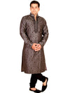 Copper Self Print Cot Silk Kurta Pyjama