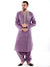 Dusty Bright Purple Linen Kurta with Crystal & Bead Work