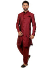Partywear Maroon Cot Silk IndoWestern for Men