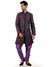 Purplish Emerald Green Self Brocade Indo Western for Men