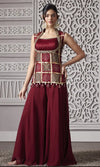 NRI indian outfit ghatchola maroon palazzo suit