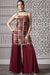 maroon palazzo suit with printed designer top
