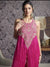 fuchsia pink indo western palazzo suit for women