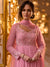 Front view of Taffy Baby Pink embroidered Anarkali suit for the bride’s sister at a Brampton wedding