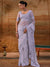 Lavender Premium Net Designer Saree showcasing exquisite zarkan and zircon stone work for wedding wear | BharatPlaza
