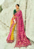 Rani-Yellow-Pink Bridal Bandhej Saree with a Heavy Handmade Edge