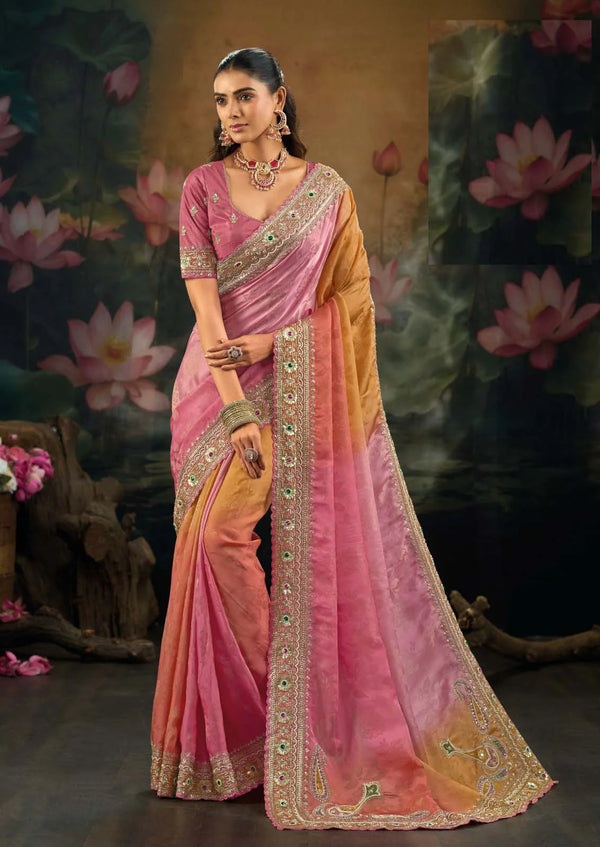 Four Dyeing Pure Crape Saree for Monaco Wedding Collection