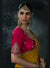 Mustard Tissue Silk Organza Designer Saree featuring exquisite pink blouse sleeve embroidery for weddings | BharatPlaza