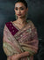 Mauve Olive Ombre Tissue Silk Designer Saree featuring a beautiful fancy border for luxury festive wear | BharatPlaza