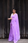 Lavender mul cotton ready to wear saree with pocket for women lightweight daily wear saree BharatPlaza