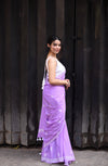 Lavender stitched saree with hidden pocket comfortable ethnic wear for office and casual use BharatPlaza 