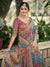 Multicolor printed viscose saree with tikki work festive wear